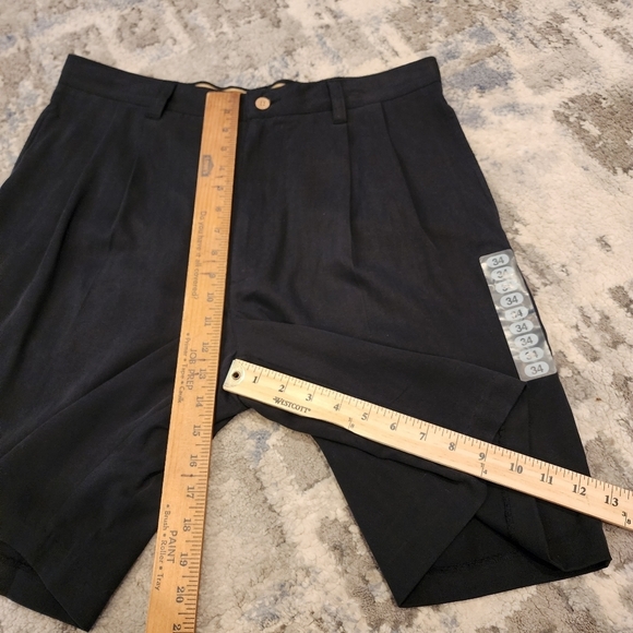 NWT Jamaica Jaxx 100% silk black flowy 9" shorts. Men's size 34 - Picture 13 of 15